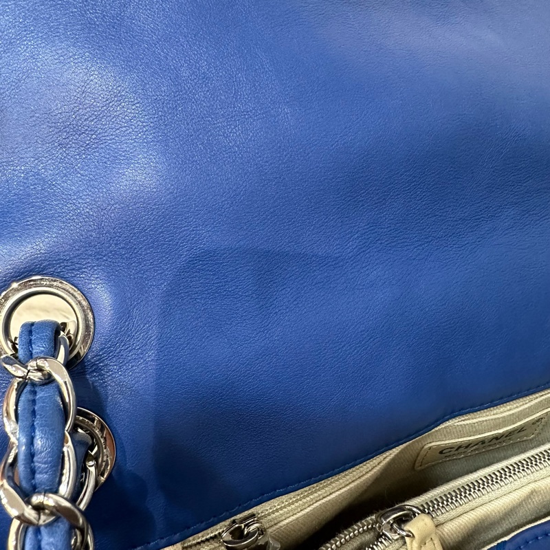 Chanel  閃電藍牛皮銀鏈肩背包COCO 30 SADDLE-35