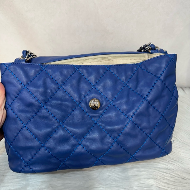 Chanel  閃電藍牛皮銀鏈肩背包COCO 30 SADDLE-36