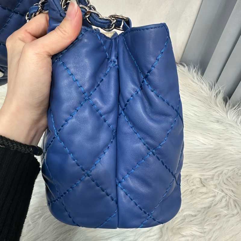 Chanel  閃電藍牛皮銀鏈肩背包COCO 30 SADDLE-37