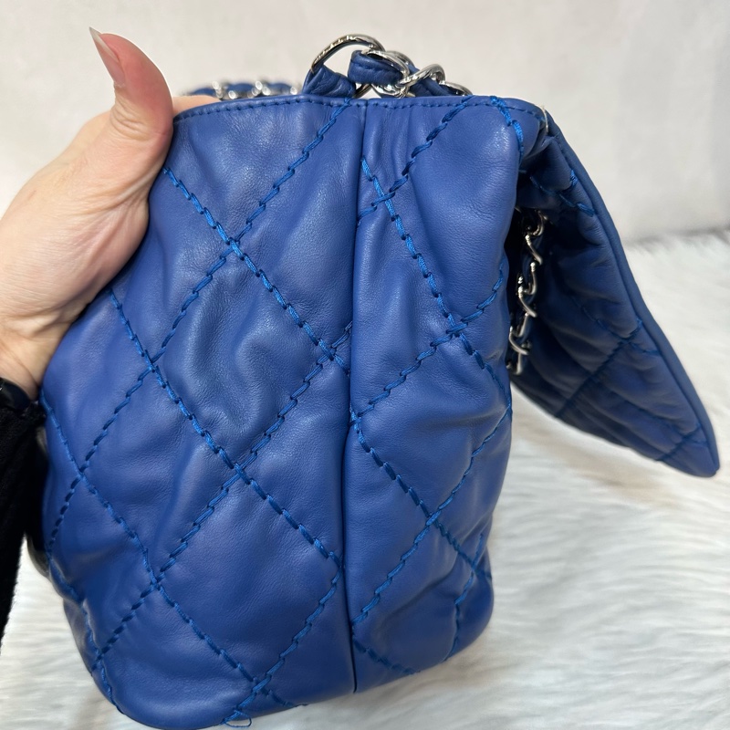 Chanel  閃電藍牛皮銀鏈肩背包COCO 30 SADDLE-38