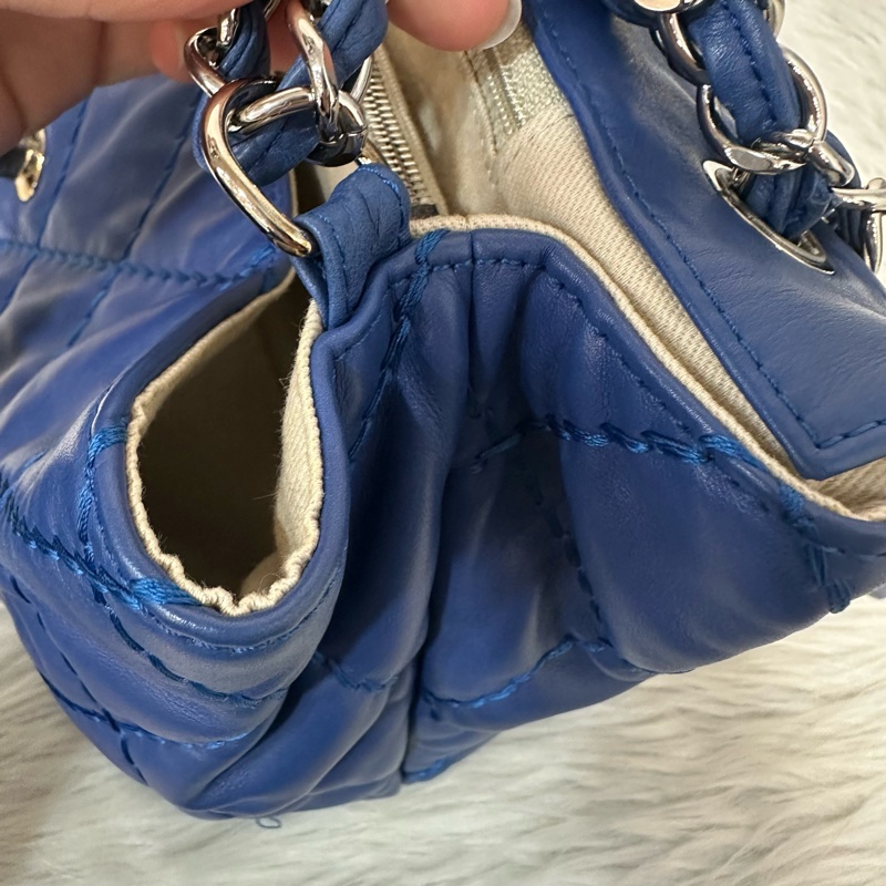 Chanel  閃電藍牛皮銀鏈肩背包COCO 30 SADDLE-40