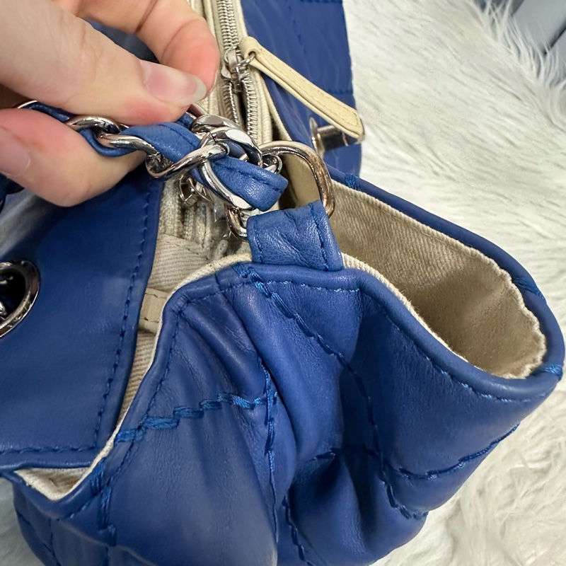 Chanel  閃電藍牛皮銀鏈肩背包COCO 30 SADDLE-41