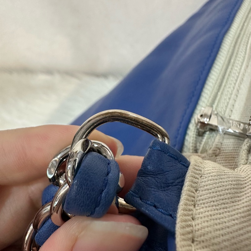 Chanel  閃電藍牛皮銀鏈肩背包COCO 30 SADDLE-42