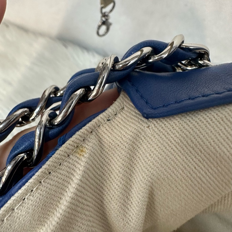 Chanel  閃電藍牛皮銀鏈肩背包COCO 30 SADDLE-53