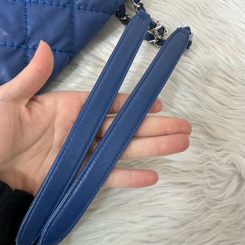 Chanel  閃電藍牛皮銀鏈肩背包COCO 30 SADDLE-72