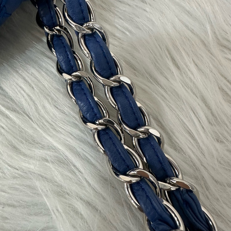 Chanel  閃電藍牛皮銀鏈肩背包COCO 30 SADDLE-73