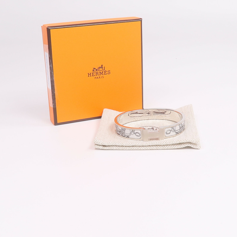 HERMES 金屬/琺瑯Clic H手鐲-9