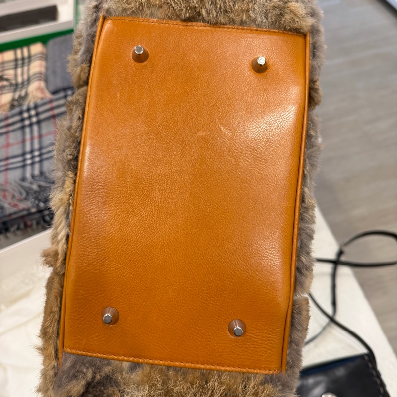 Dior vintage 毛毛 單肩包 醫生包 焦糖 中古 稀有款-2