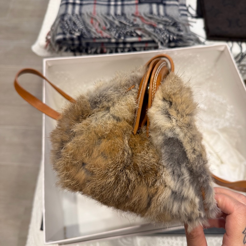 Dior vintage 毛毛 單肩包 醫生包 焦糖 中古 稀有款-6