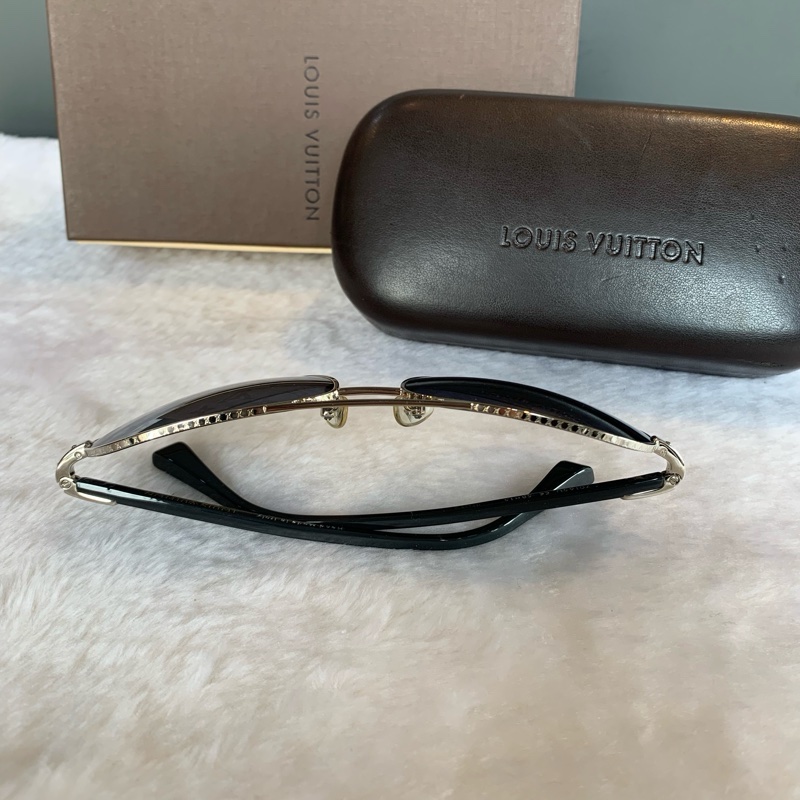 Louis Vuitton Monogram 老花飛行眼鏡/太陽眼鏡(黑灰色)-3