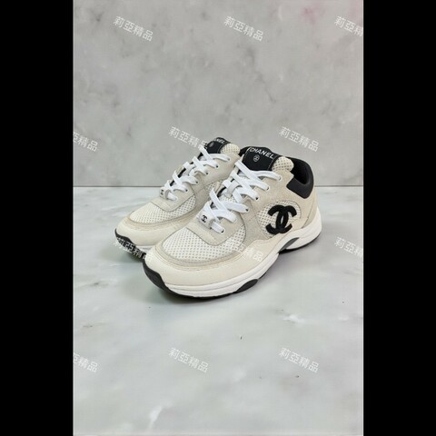 莉亞精品♡CHANEL 麂皮拼接運動鞋 尺碼36 二手美品
