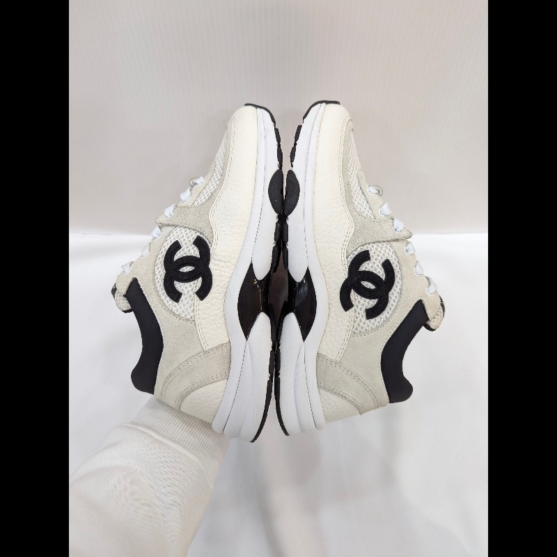 莉亞精品♡CHANEL 麂皮拼接運動鞋 尺碼36 二手美品-3