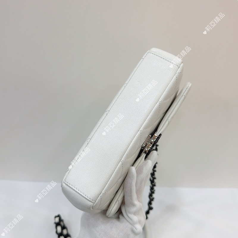 莉亞精品♡Chanel 黑白熊貓口蓋包 二手美包-4