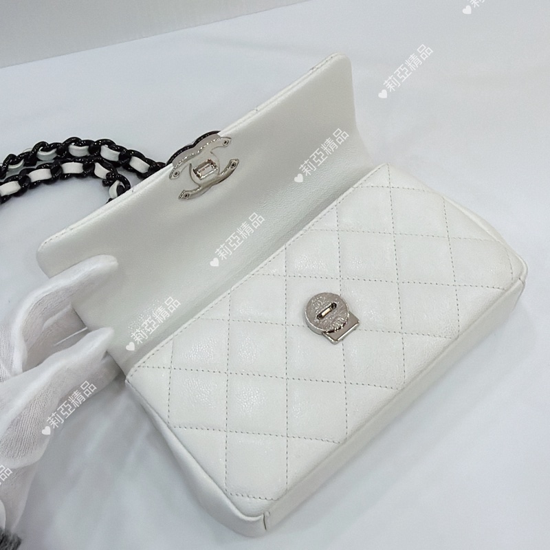 莉亞精品♡Chanel 黑白熊貓口蓋包 二手美包-10