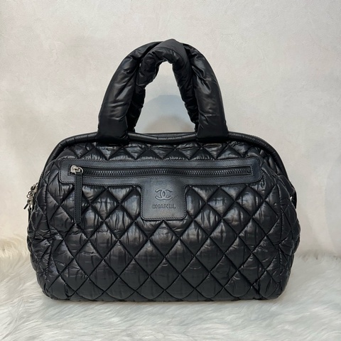 Chanel 黑尼龍銀鏈cocoon 肩背包