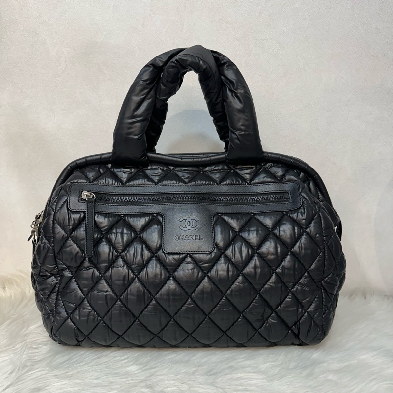 Chanel 黑尼龍銀鏈cocoon 肩背包-0