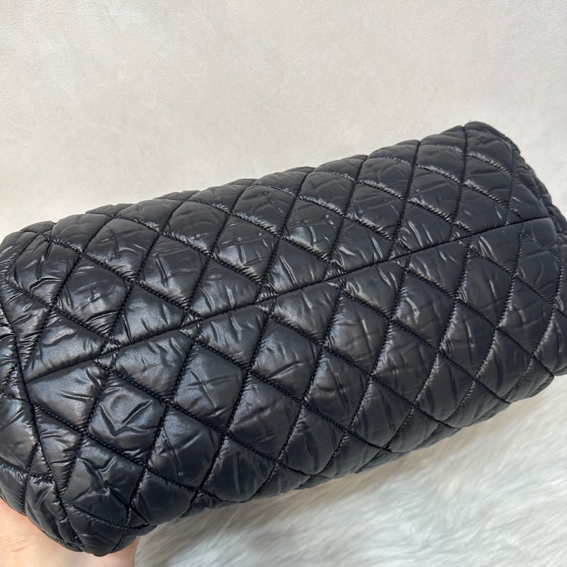 Chanel 黑尼龍銀鏈cocoon 肩背包-5
