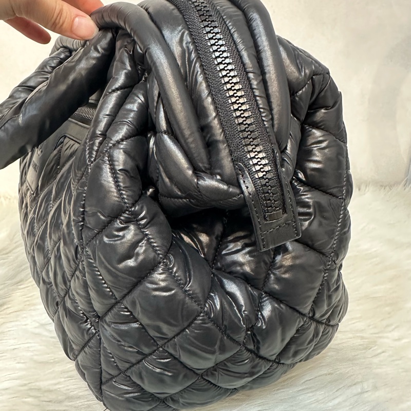 Chanel 黑尼龍銀鏈cocoon 肩背包-11