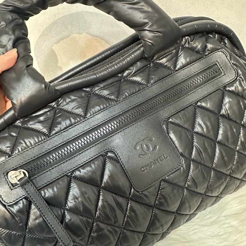 Chanel 黑尼龍銀鏈cocoon 肩背包-27