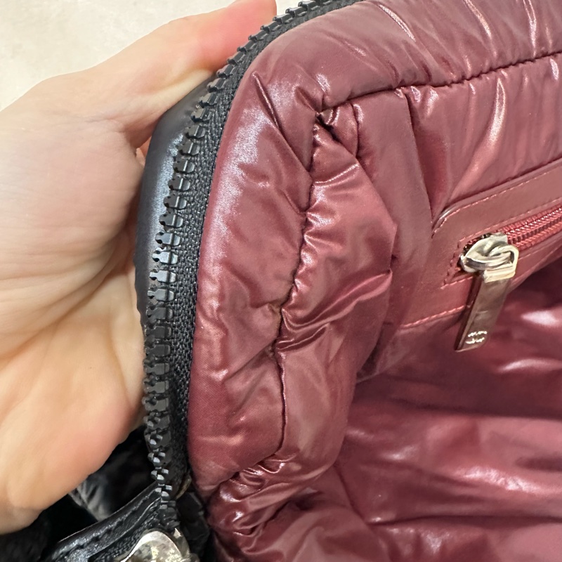 Chanel 黑尼龍銀鏈cocoon 肩背包-46