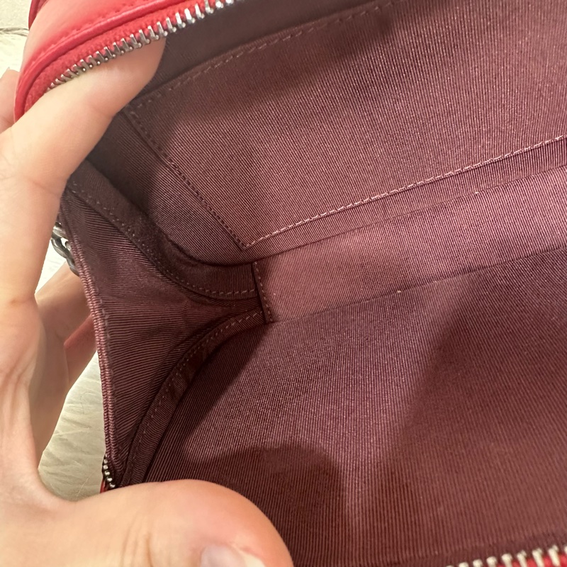 Chanel 櫻桃紅牛皮銀鏈雙層相機包-41