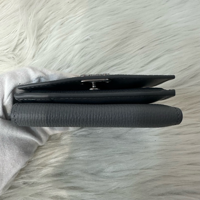 Loewe 821TR2X02 大象灰銀LOGO三折錢包-9