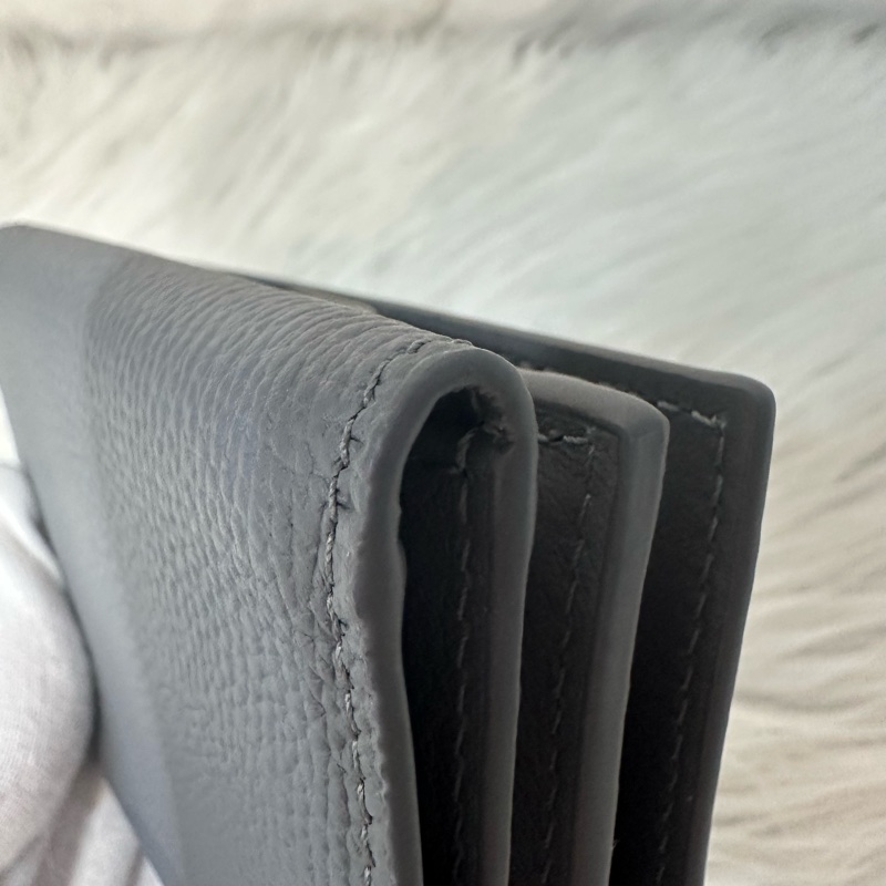 Loewe 821TR2X02 大象灰銀LOGO三折錢包-11