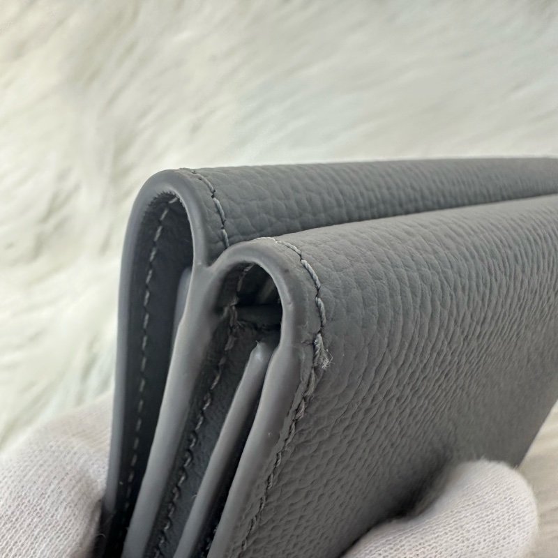 Loewe 821TR2X02 大象灰銀LOGO三折錢包-12