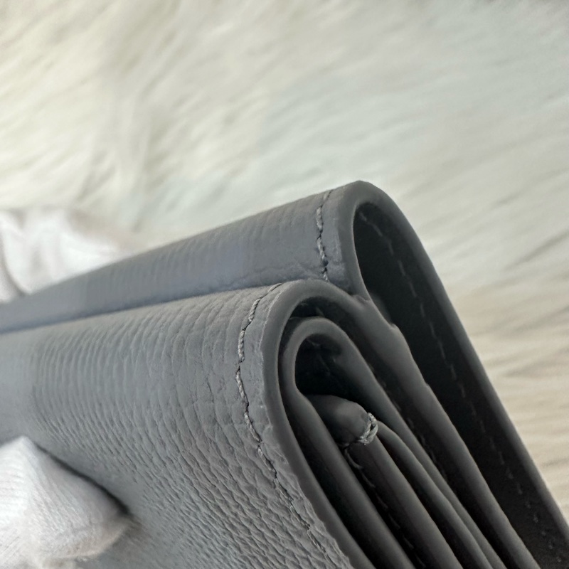 Loewe 821TR2X02 大象灰銀LOGO三折錢包-13