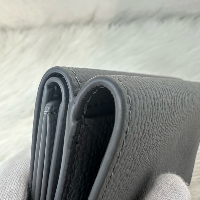 Loewe 821TR2X02 大象灰銀LOGO三折錢包-14