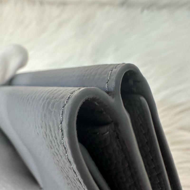 Loewe 821TR2X02 大象灰銀LOGO三折錢包-15