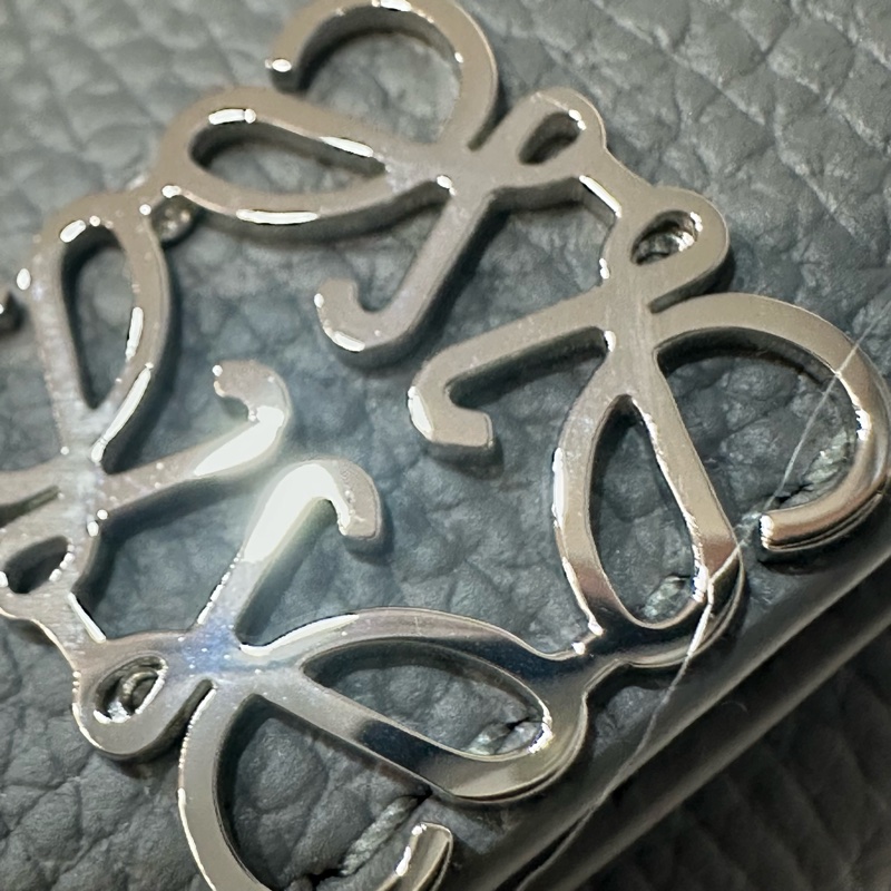 Loewe 821TR2X02 大象灰銀LOGO三折錢包-17