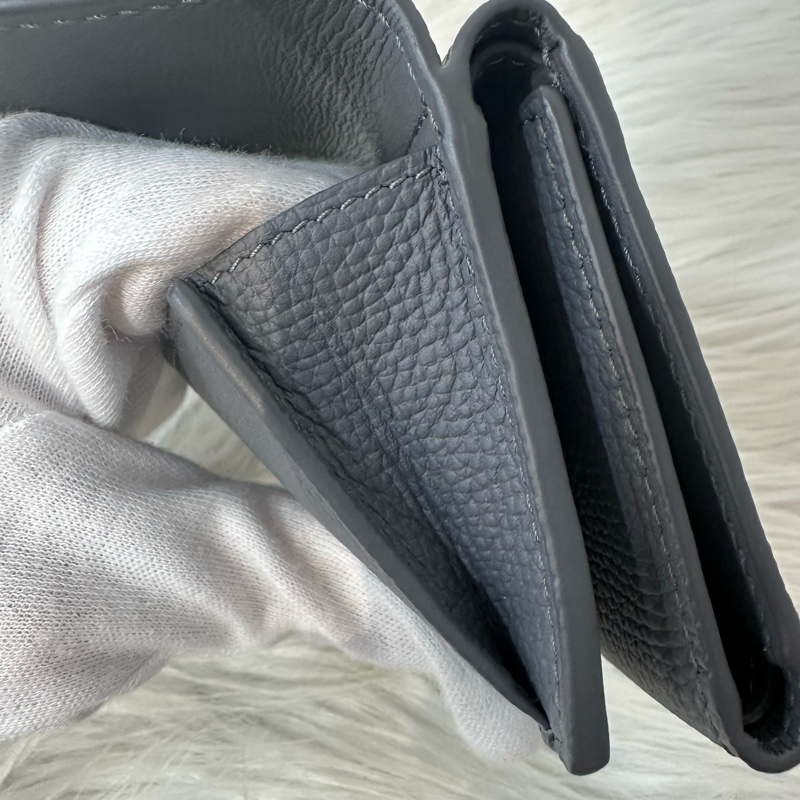 Loewe 821TR2X02 大象灰銀LOGO三折錢包-22