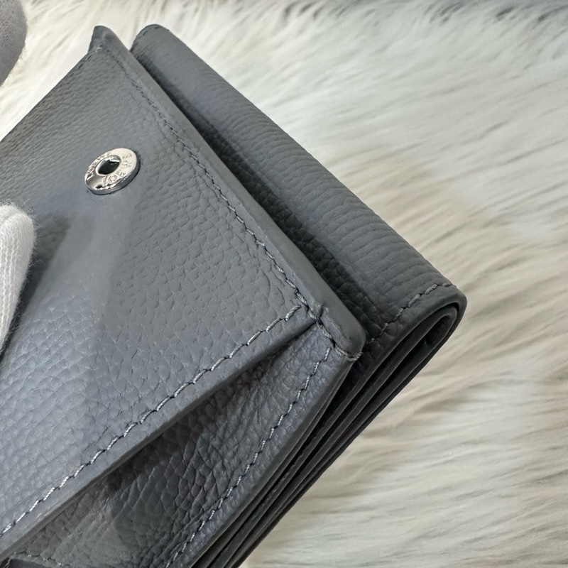 Loewe 821TR2X02 大象灰銀LOGO三折錢包-24