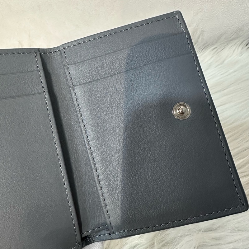 Loewe 821TR2X02 大象灰銀LOGO三折錢包-33