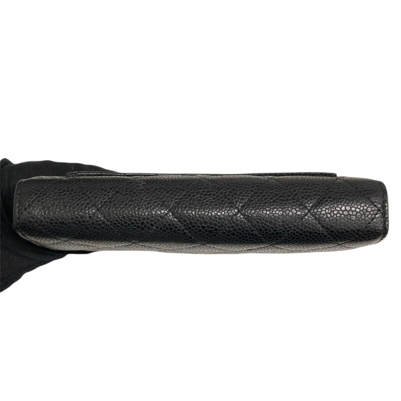 CHANEL 黑菱格長夾 荔枝紋牛皮-2