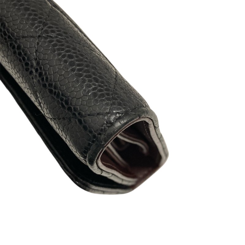 CHANEL 黑菱格長夾 荔枝紋牛皮-8