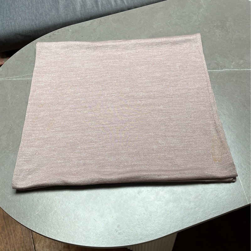 莉亞精品♡ Chanel 水鑽雙C 蜜豆色 圍巾 二手美品-6