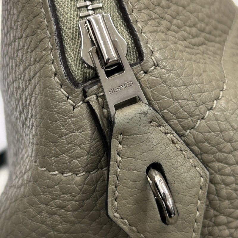 HERMÈS 愛馬仕 BOLIDE 31 手提肩背包 CLEMENCE 大象灰 銀扣-13
