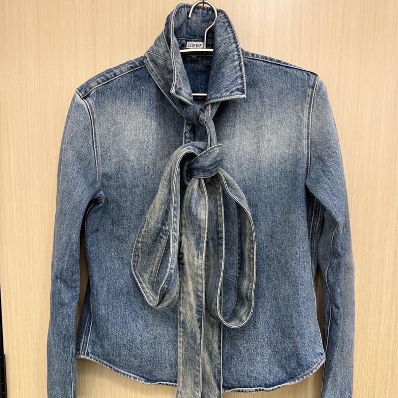 Loewe denim bow shirt 46 牛仔 襯衫-1