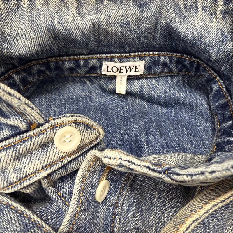 Loewe denim bow shirt 46 牛仔 襯衫-3