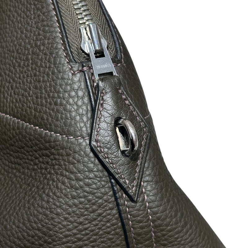 HERMÈS 愛馬仕 BOLIDE 31 CLEMENCE  墨綠色 銀扣-10