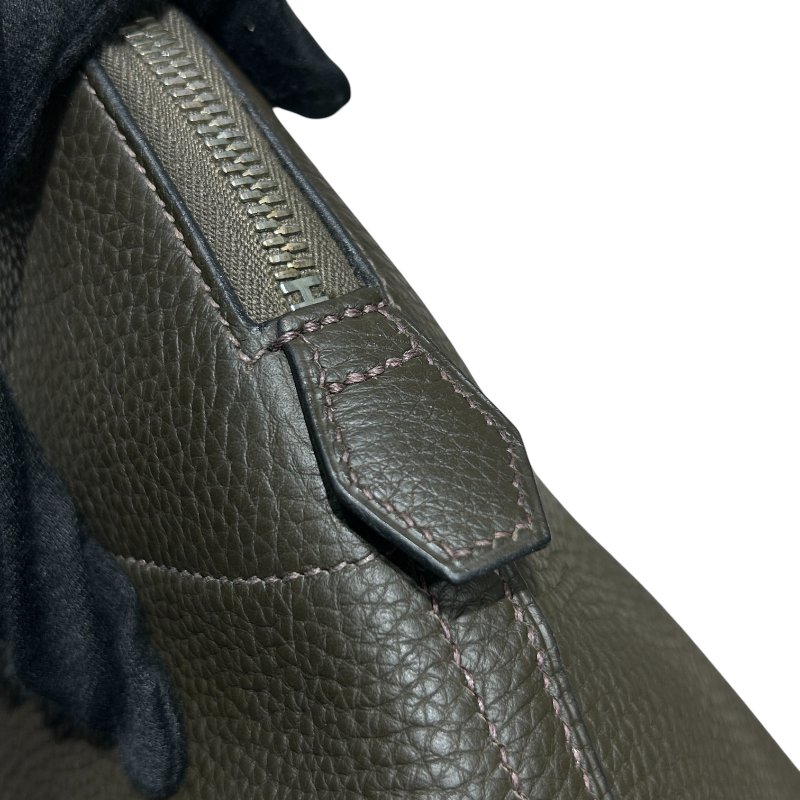 HERMÈS 愛馬仕 BOLIDE 31 CLEMENCE  墨綠色 銀扣-11