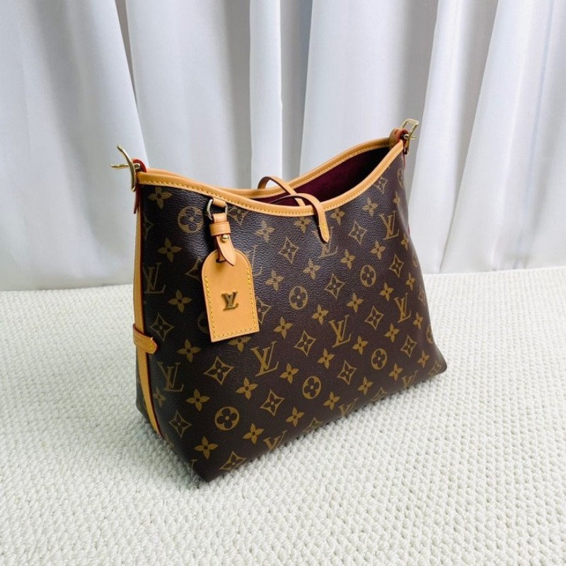 LOUIS VUITTON  芯片款 Carryall PM 經典老花滿印購物袋 子母包手提單肩包托特包-3