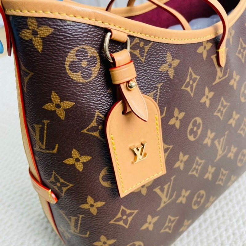LOUIS VUITTON  芯片款 Carryall PM 經典老花滿印購物袋 子母包手提單肩包托特包-24
