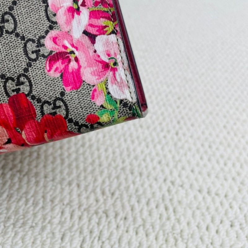 Gucci  古馳 天竺葵花卉印花手拿包洗漱包 拉鏈開合 內裡乾淨-10