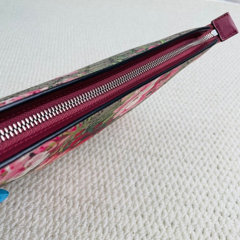 Gucci  古馳 天竺葵花卉印花手拿包洗漱包 拉鏈開合 內裡乾淨-13