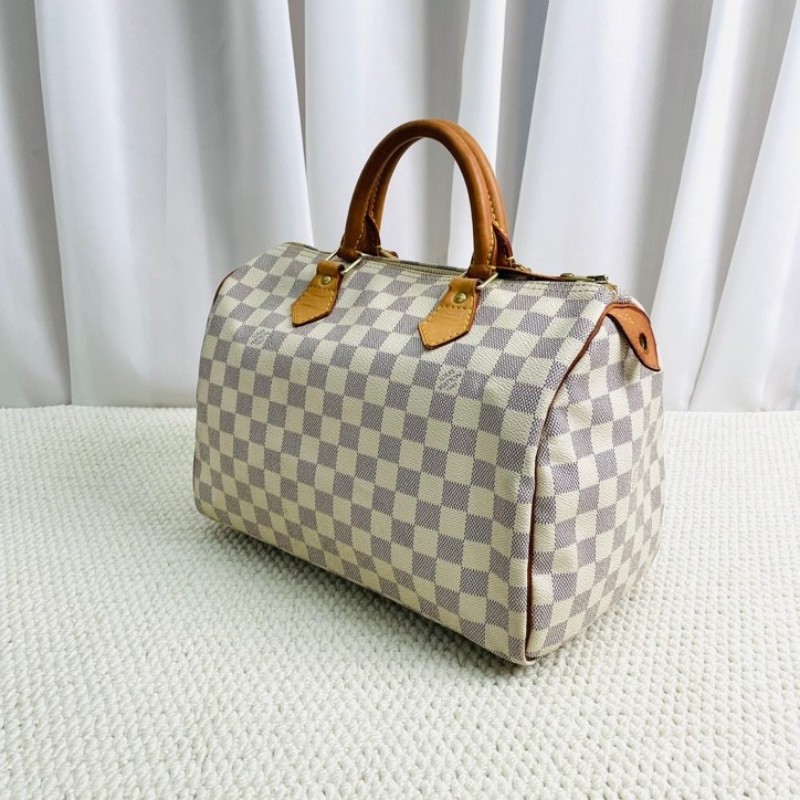 路易威登/LV   speedy30手提款 白棋盤格 帆布塗層 內裡整潔容量大 實用便捷-3