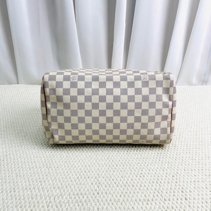 路易威登/LV   speedy30手提款 白棋盤格 帆布塗層 內裡整潔容量大 實用便捷-4