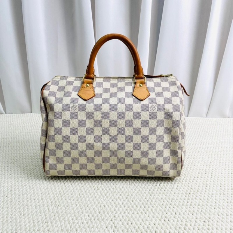 路易威登/LV   speedy30手提款 白棋盤格 帆布塗層 內裡整潔容量大 實用便捷-6